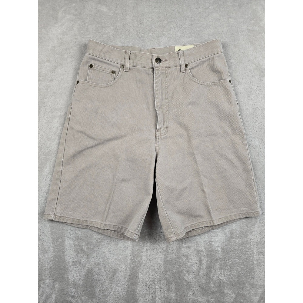 Vintage Eddie Bauer Shorts Womens 10 Khaki Tan Twill High Rise Chino Bermuda